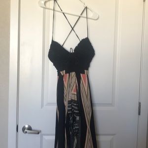 Boho shorts romper with flowing skirt (S)